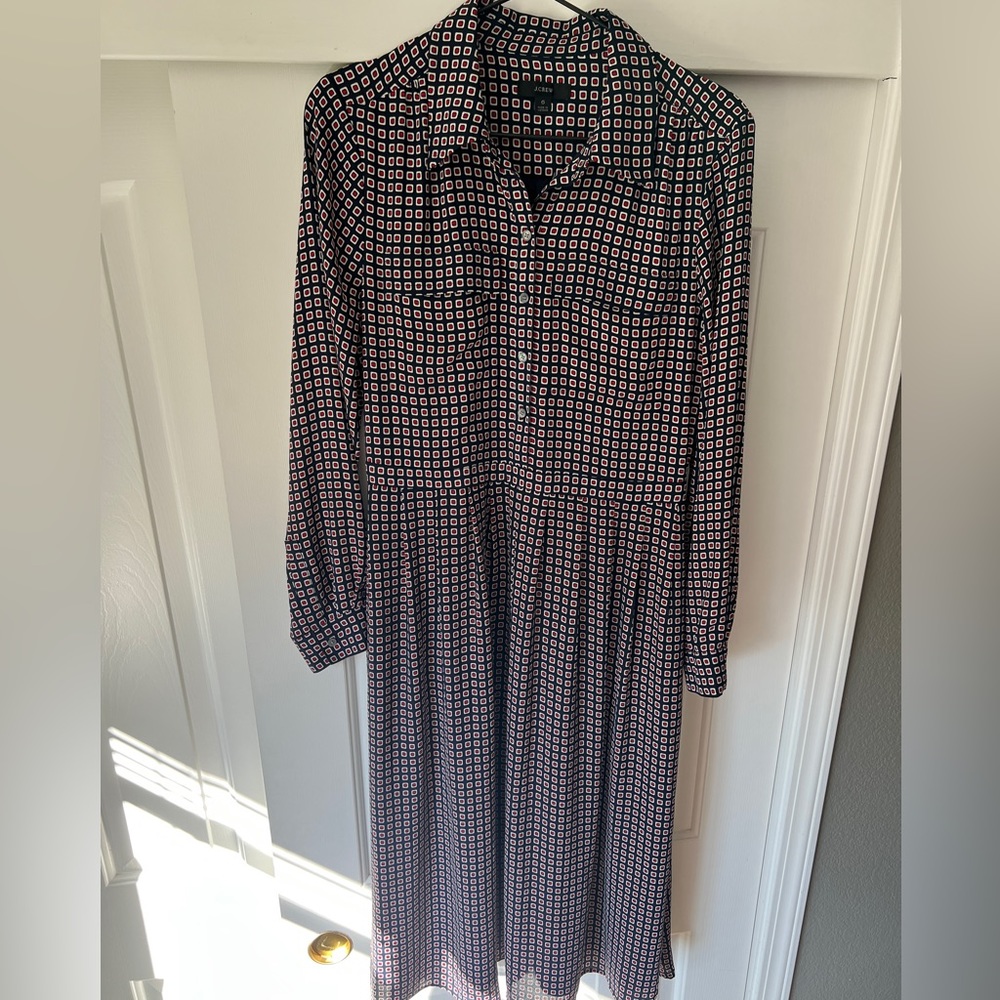 J. Crew button front dress in geometric print - Picture 2 of 5